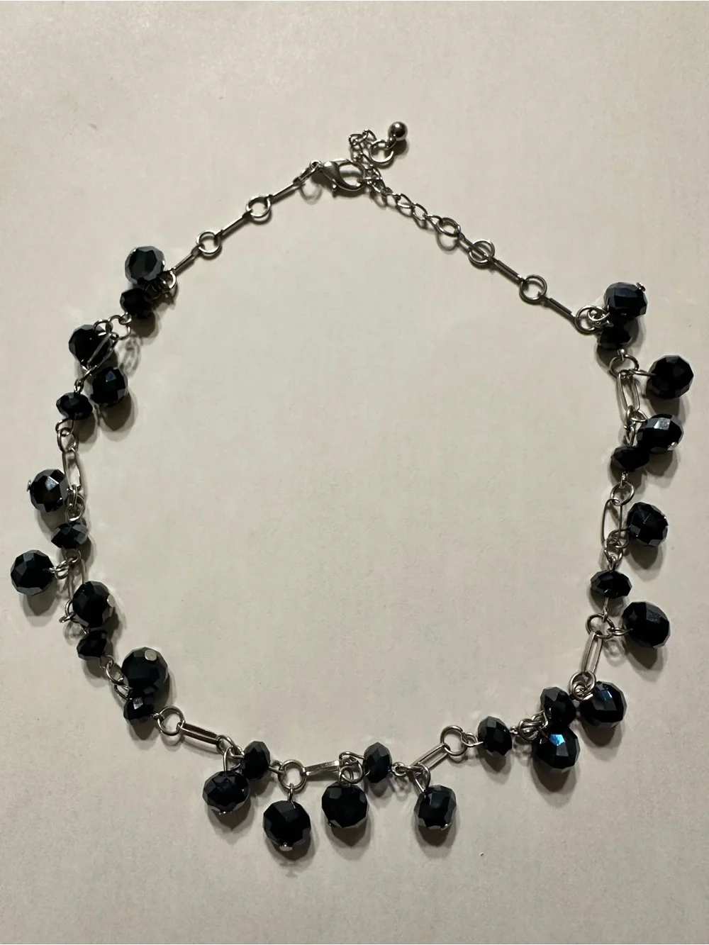 Black Beaded Dangle Necklace - Women Jewelry